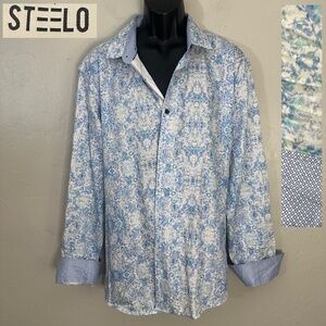 Steele Contrast Long Sleeve Shirt 3XL Gently worn 100% cotton 26" armpits